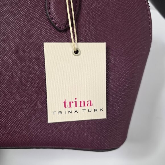 NWT Bordeaux Color Trina Turk Tote/Shoulder Bag w/ Coin Purse attached - Picture 9 of 15